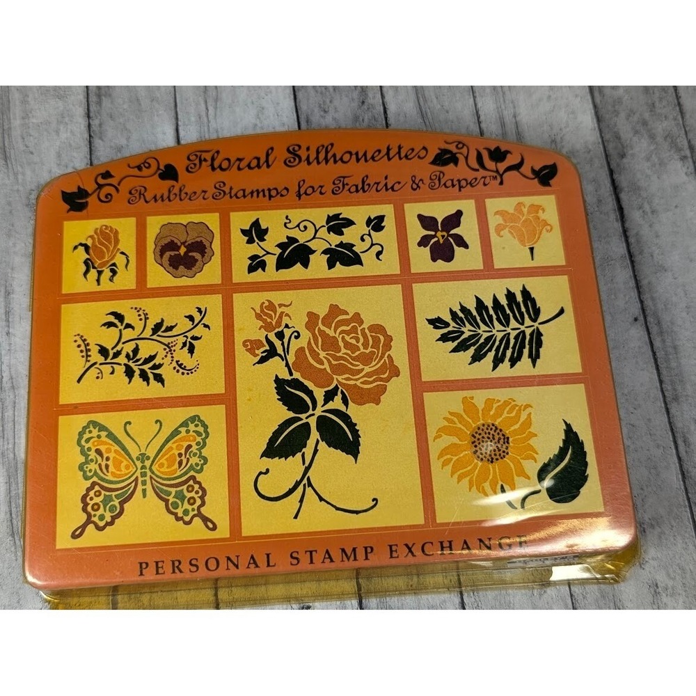 Personal Stamp Exchange Floral Silhouettes Foam Rubber Stamp Set